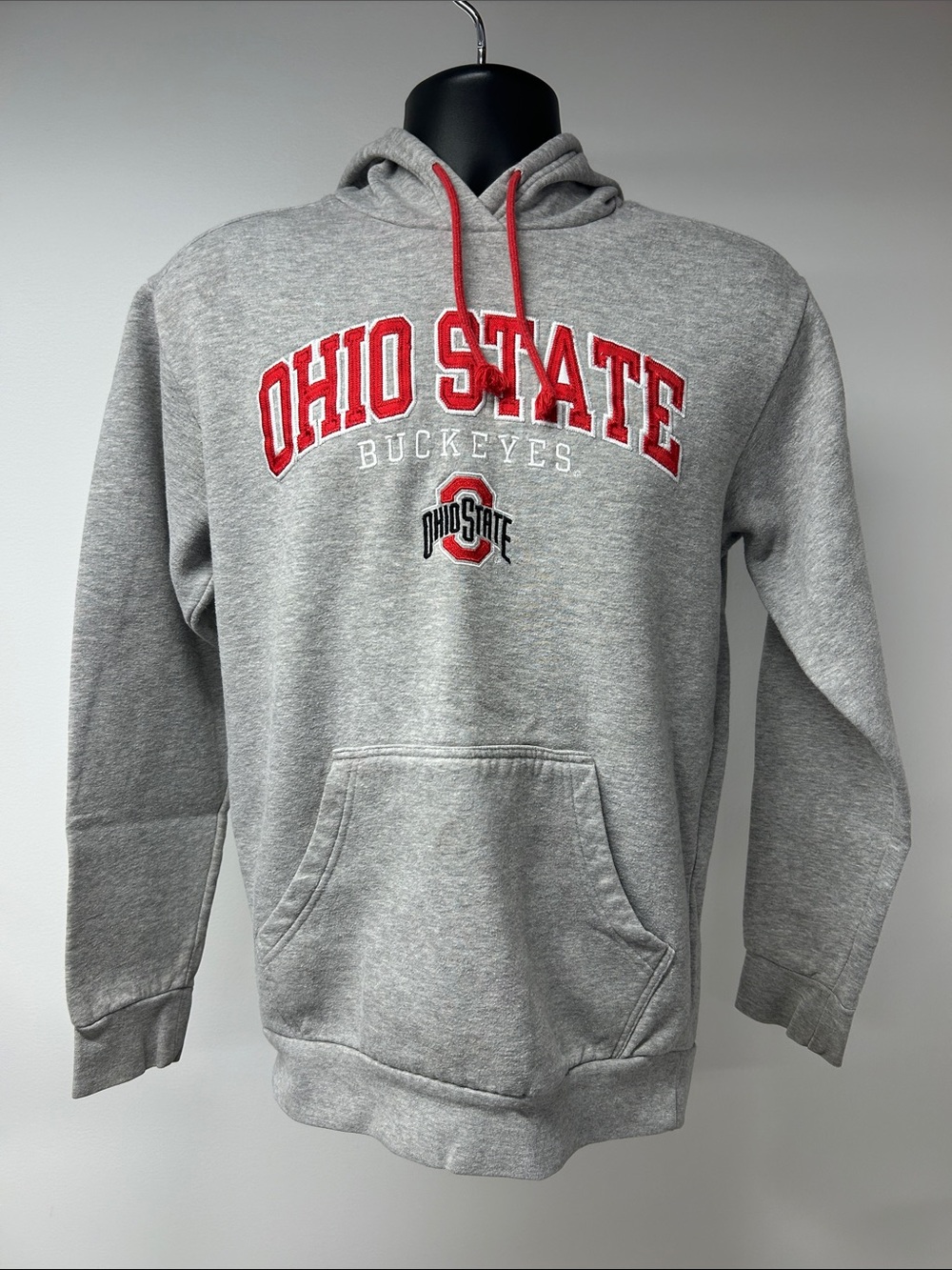 Knights Apparel Gray Ohio State Buckeyes Hoodie with Red Logo